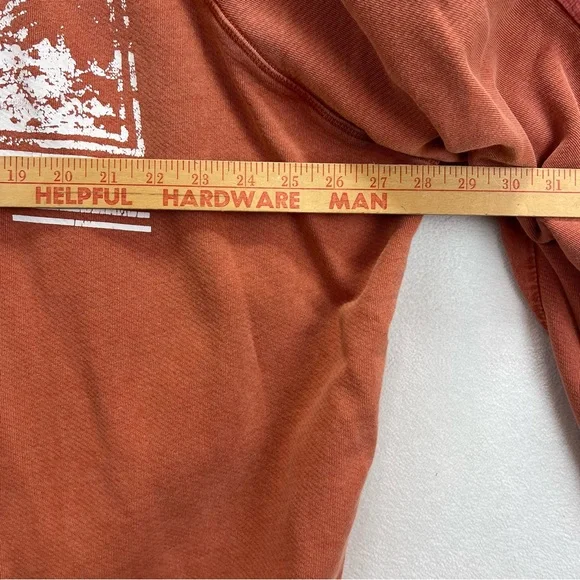 Free People Jackson Wyoming Sweatshirt Size M Oversized Flannel Back Rust/Orange - Picture 9 of 11